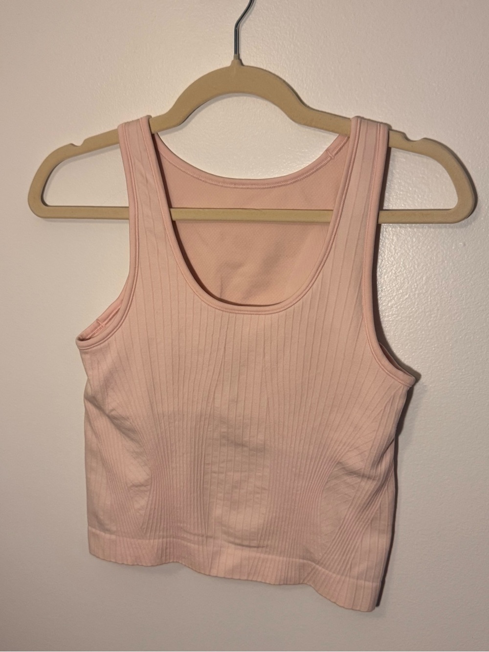 Lululemon Ebb To Street Racerback Crop Tank in the color Pink Mist in size 6